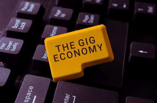 The Gig Economy text button on keyboard